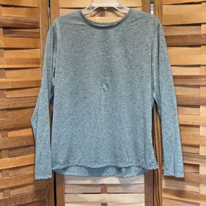 Athletic Works Long Sleeve Tee Women’s L 12-14 Gray Shirt Polyester Workout Top